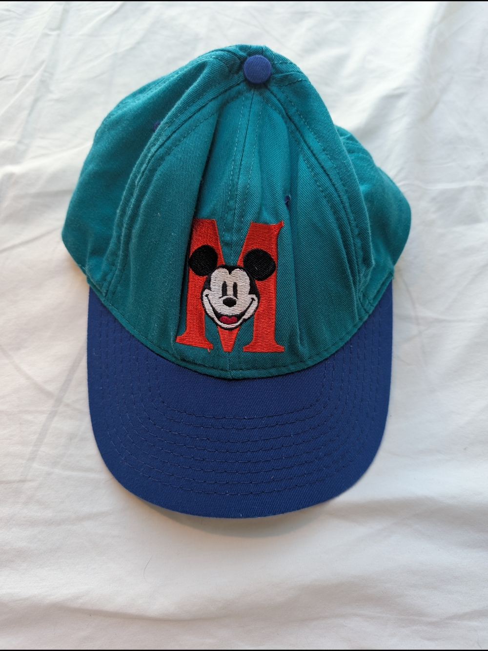 Disney Teal and Blue Mickey M Baseball Cap